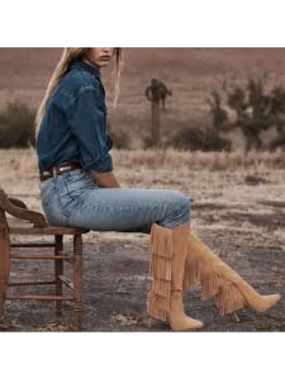 Women’s Vince Camuto Tan Fringe Panaryaz Knee High Boots Size 8.5 US!